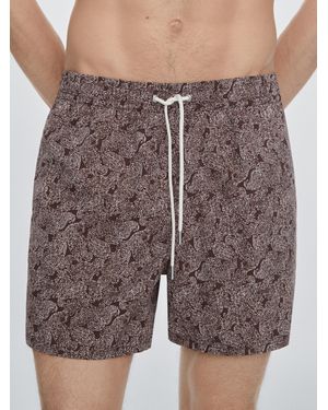 MASSIMO DUTTI Paisley Print Swimming Trunks - Brown