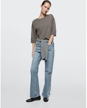 MASSIMO DUTTI High-Waist Boot-Cut Jeans - Blue