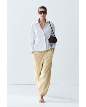 MASSIMO DUTTI 100% Cotton Shirt With Pocket Detail - White