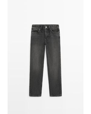 MASSIMO DUTTI Low-Rise Straight-Leg Jeans - Black