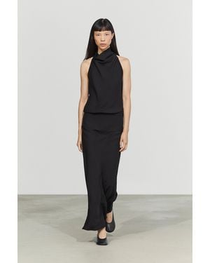 MASSIMO DUTTI Vestito Midi Halter Con Fusciacca - Nero