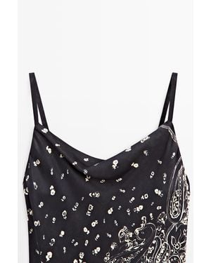 MASSIMO DUTTI Flowing Paisley Top - Grey
