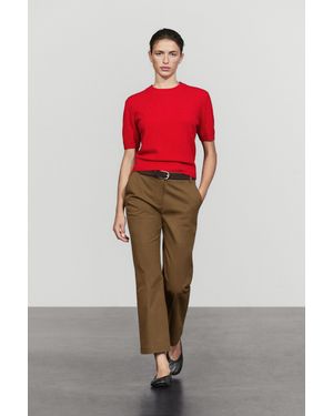 MASSIMO DUTTI Maglia Maniche Corte Misto Lana - Rosso