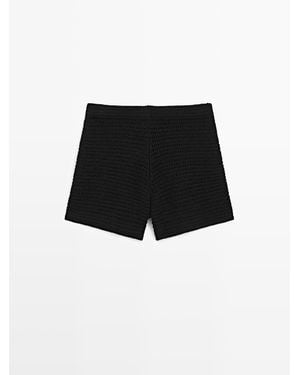 MASSIMO DUTTI Korte Bermuda Van Katoen - Zwart