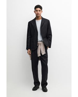 MASSIMO DUTTI 100% Linen Suit Blazer - Blue