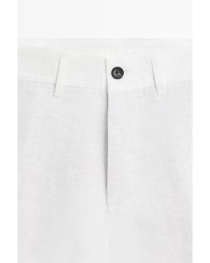 MASSIMO DUTTI Bermuda Corta 100% Lino - Azul