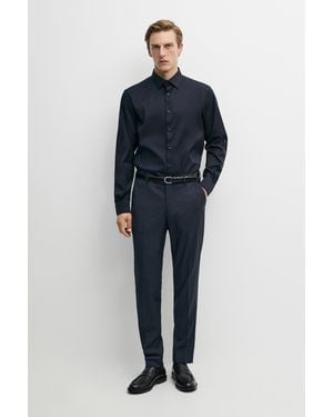 MASSIMO DUTTI Slim Fit Stretch Shirt - Blue