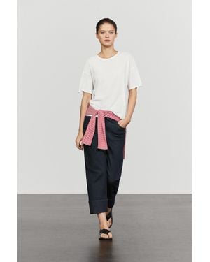 MASSIMO DUTTI Camiseta Manga Corta Detalle Botones - Blanco