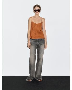 MASSIMO DUTTI Flowing Top With Draped Detail - White