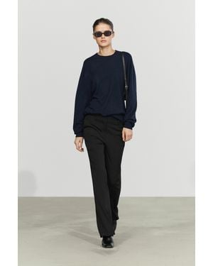 MASSIMO DUTTI Stretch Wool-Blend Flare Pants - Blue