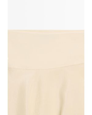 MASSIMO DUTTI Flowing Asymmetric Midi Skirt - Natural