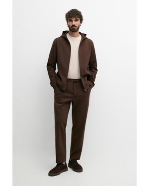MASSIMO DUTTI Cotton Blend Jogger Fit Trousers Co-Ord - Brown