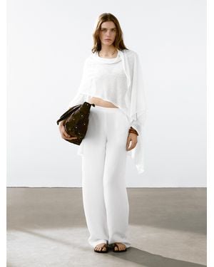 MASSIMO DUTTI Cape Fluide En Lin Mélangé - Neutre