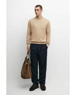 MASSIMO DUTTI Cotton Blend Knit Jumper - Natural