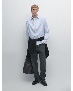 MASSIMO DUTTI Gestreiftes Oxfordhemd Im Regular-Fit - Weiß