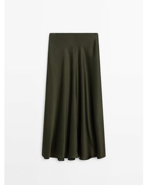 MASSIMO DUTTI Lace-Trimmed Midi Skirt Co-Ord - Green