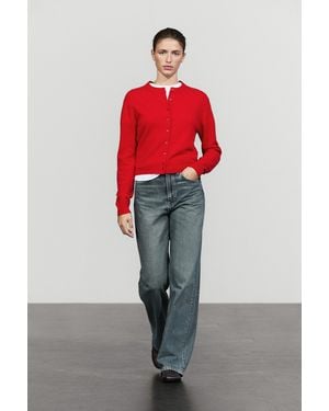 MASSIMO DUTTI Cárdigan Punto Detalle Botones - Rojo