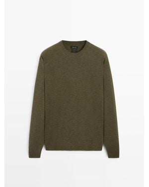 MASSIMO DUTTI Wool Knit Jumper - Green