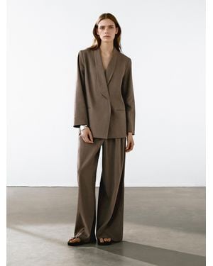 MASSIMO DUTTI Linen Blend Dinner Jacket - Green