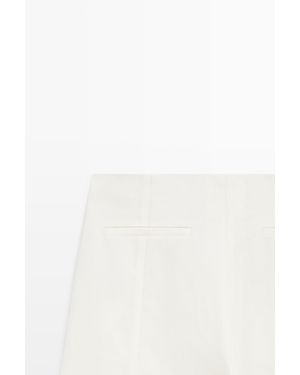 MASSIMO DUTTI Flowing Barrel Fit Pants - White