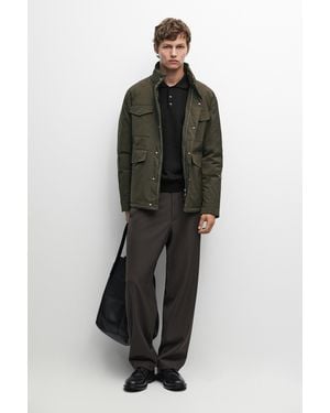 MASSIMO DUTTI Down Jacket With Pocket Detail - Black