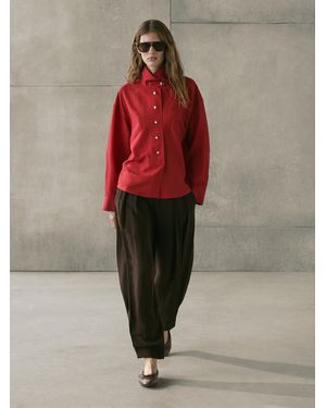 MASSIMO DUTTI Flowing Shirt With Snap Buttons - Red