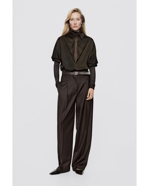MASSIMO DUTTI Wool Blend Slim Fit Pants - Black