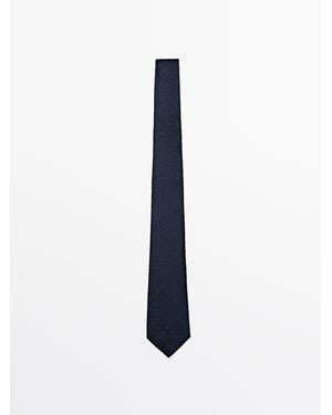 MASSIMO DUTTI 100% Silk Tie - Blue