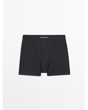 MASSIMO DUTTI Boxers With Logo Waistband - Black