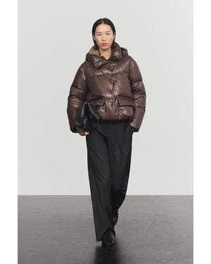 MASSIMO DUTTI Stand-Up Collar Down Jacket - Brown