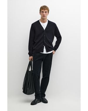 MASSIMO DUTTI 100% Cashmere Button-Up Knit Cardigan - Blue