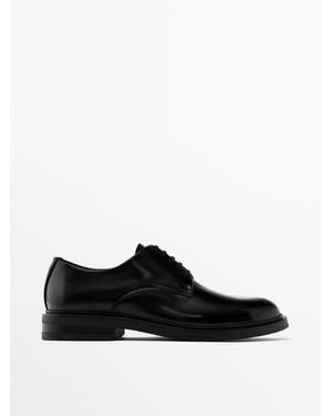 MASSIMO DUTTI Smart Leather Shoes - Black