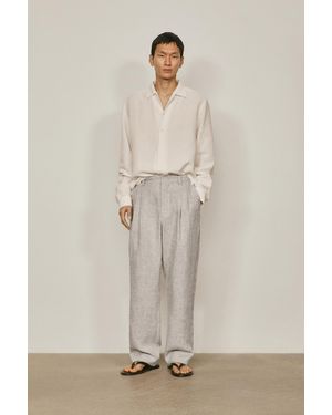 MASSIMO DUTTI Total Look Linen Trousers - Grey