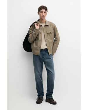 MASSIMO DUTTI Stonewash Slim-Fit Jeans - Blue