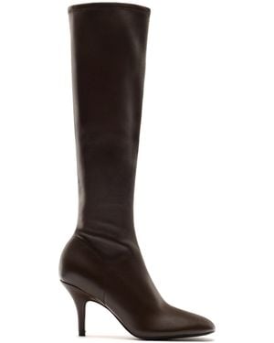 MASSIMO DUTTI Laars Met Hak Van Elastisch Leer - Zwart