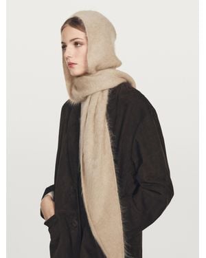 MASSIMO DUTTI 100% Cashmere Bandana Balaclava - Natural