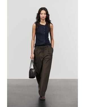 MASSIMO DUTTI Cotton Blend Sleeveless T-Shirt - Multicolour