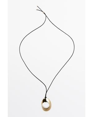 MASSIMO DUTTI Halskette Mit Twist-Ring - Mettallic