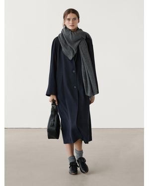 MASSIMO DUTTI Fular 100% Cashmere Detalle Melange - Azul