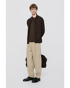 MASSIMO DUTTI Wool Blend Knit Cardigan With Buttons - Brown