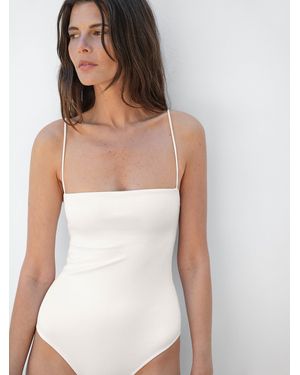 MASSIMO DUTTI Bandeau-Badeanzug Mit Detail Am Rücken - Weiß