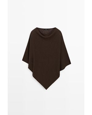 MASSIMO DUTTI Asymmetrische Katoenen Cape - Bruin