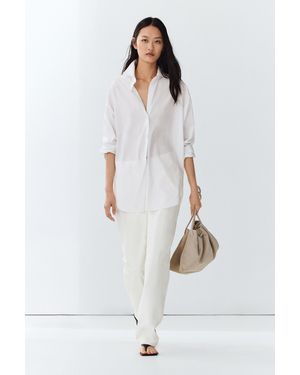 MASSIMO DUTTI 100% Cotton Poplin Shirt - White