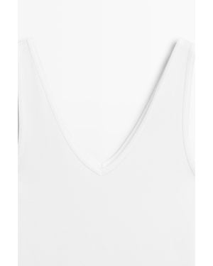 MASSIMO DUTTI Cotton Blend Tank Top - White