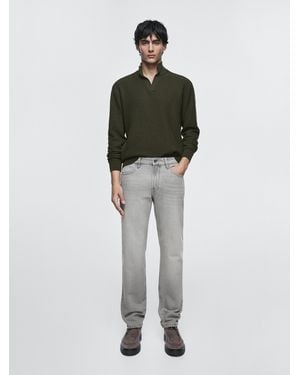 MASSIMO DUTTI Tapered Fit Jeans - White