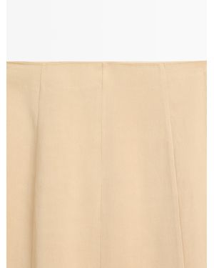 MASSIMO DUTTI Falda Evasé Fluida - Neutro