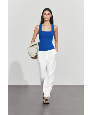 MASSIMO DUTTI Square Neckline Top - White