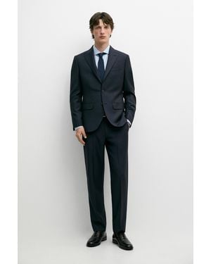 MASSIMO DUTTI 100% Wool Suit Pants - Blue