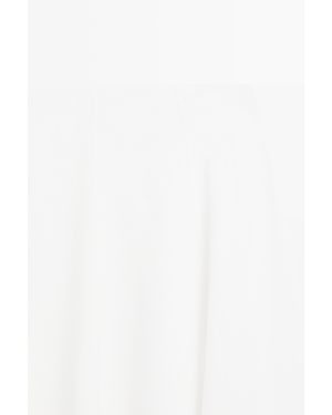MASSIMO DUTTI Flared Midi Skirt With Embroidery - White