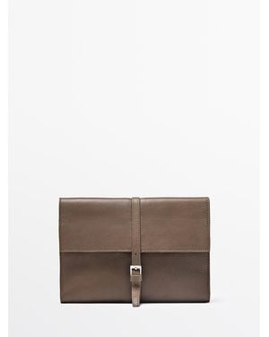 MASSIMO DUTTI Tech-Accessoire-Hülle Aus Nappaleder - Braun